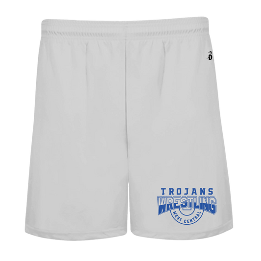 WC Wrestling - Pocketed Shorts Badger 5" - Silver 2146