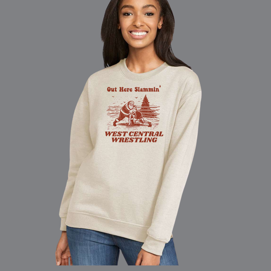 WC Wrestling - Crewneck Sweatshirt Out here Slammin'